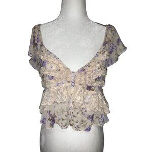 Free People Now & Then Top only in Tea Combo Medium New Womens Blouse
